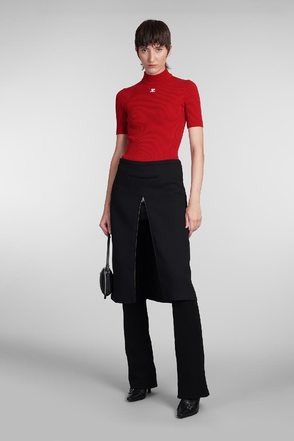 Deliberti Courreges Maglia in viscosa rossa cod. 408096 - Deliberti The Luxury Shopping Grande vendita