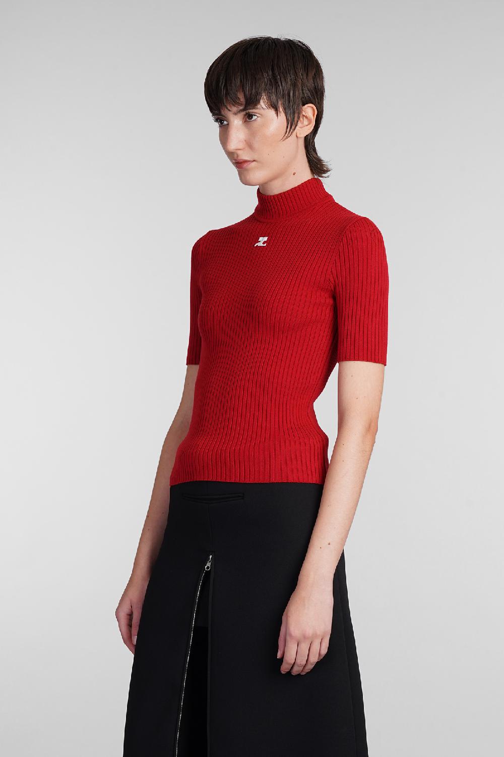 Deliberti Courreges Maglia in viscosa rossa cod. 408096 - Deliberti The Luxury Shopping Grande vendita