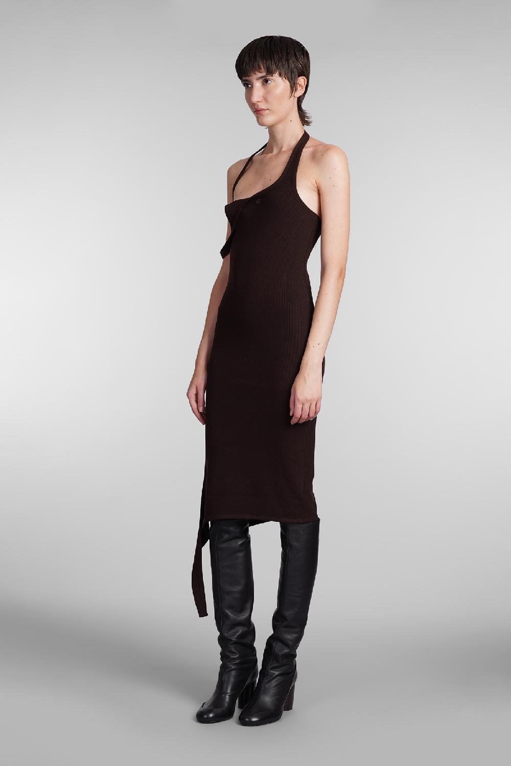 Deliberti Courreges Abito in viscosa marrone cod. 408103 - Deliberti The Luxury Shopping Offerta natalizia