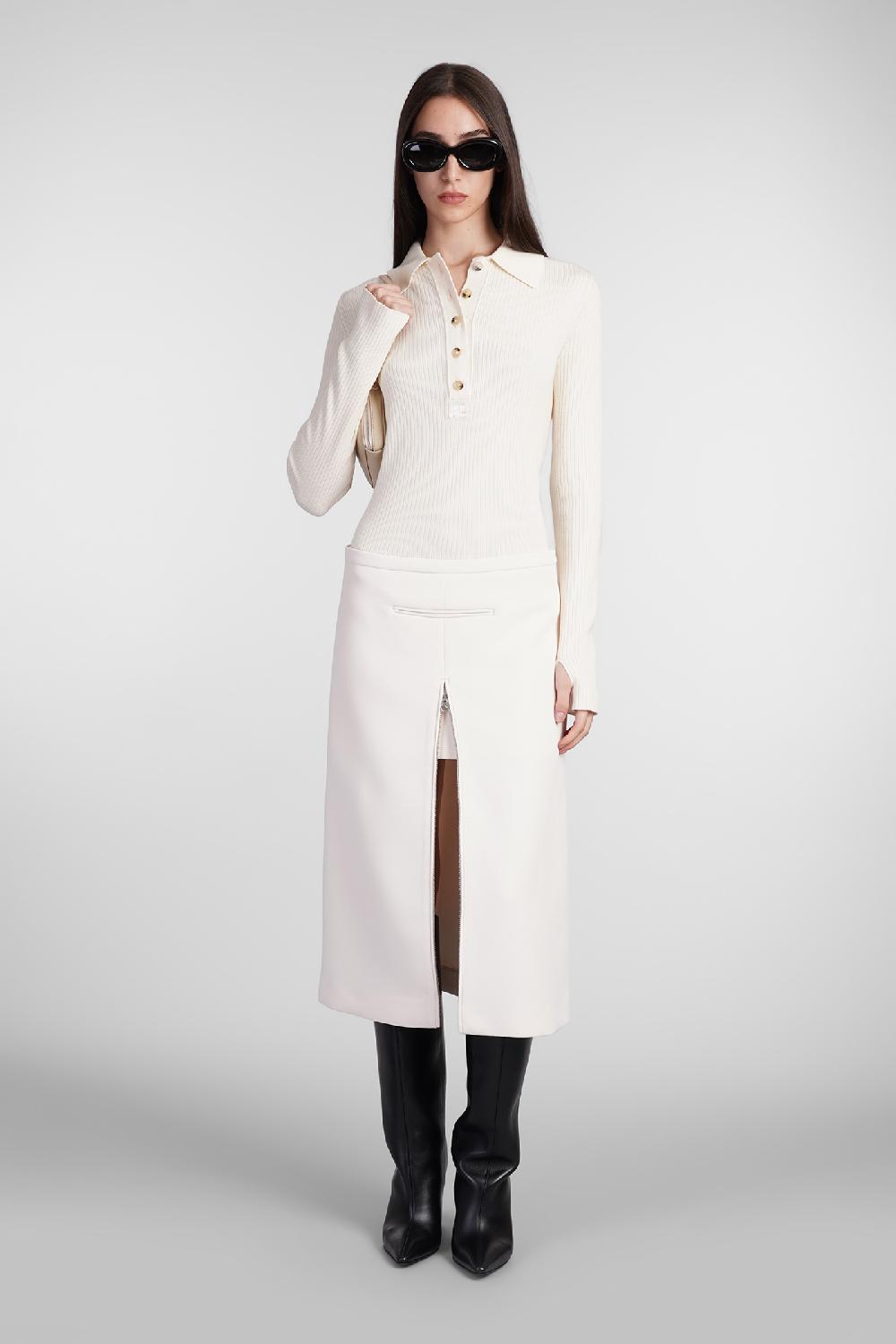Deliberti Courreges Gonna in poliestere beige cod. 408120 - Deliberti The Luxury Shopping Latest fashion