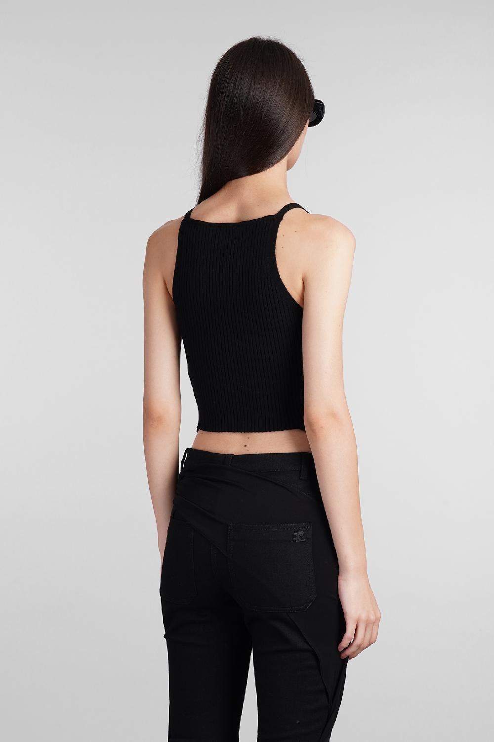 Deliberti Courreges Topwear in viscosa nera cod. 408562 - Deliberti The Luxury Shopping Offerte stagionali