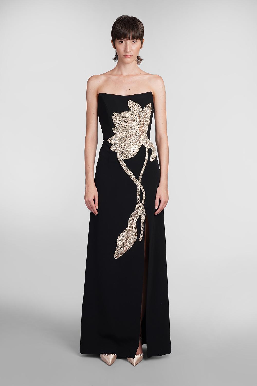 Deliberti Costarellos Abito fara in poliestere nero cod. 406738 - Deliberti The Luxury Shopping Prezzo basso