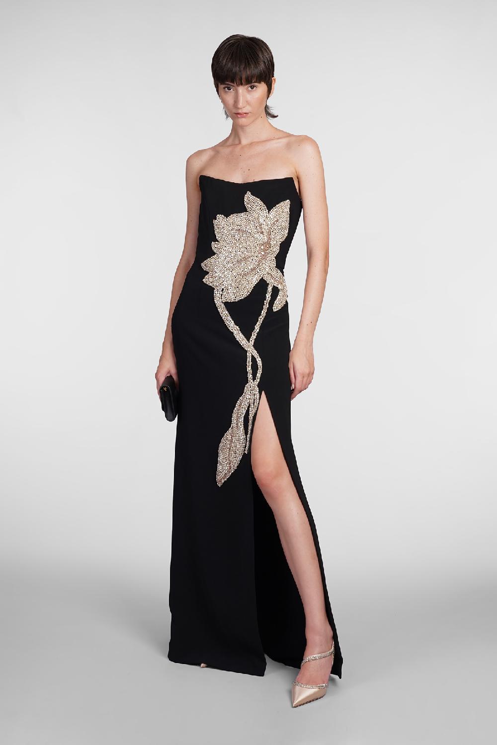 Deliberti Costarellos Abito fara in poliestere nero cod. 406738 - Deliberti The Luxury Shopping Prezzo basso