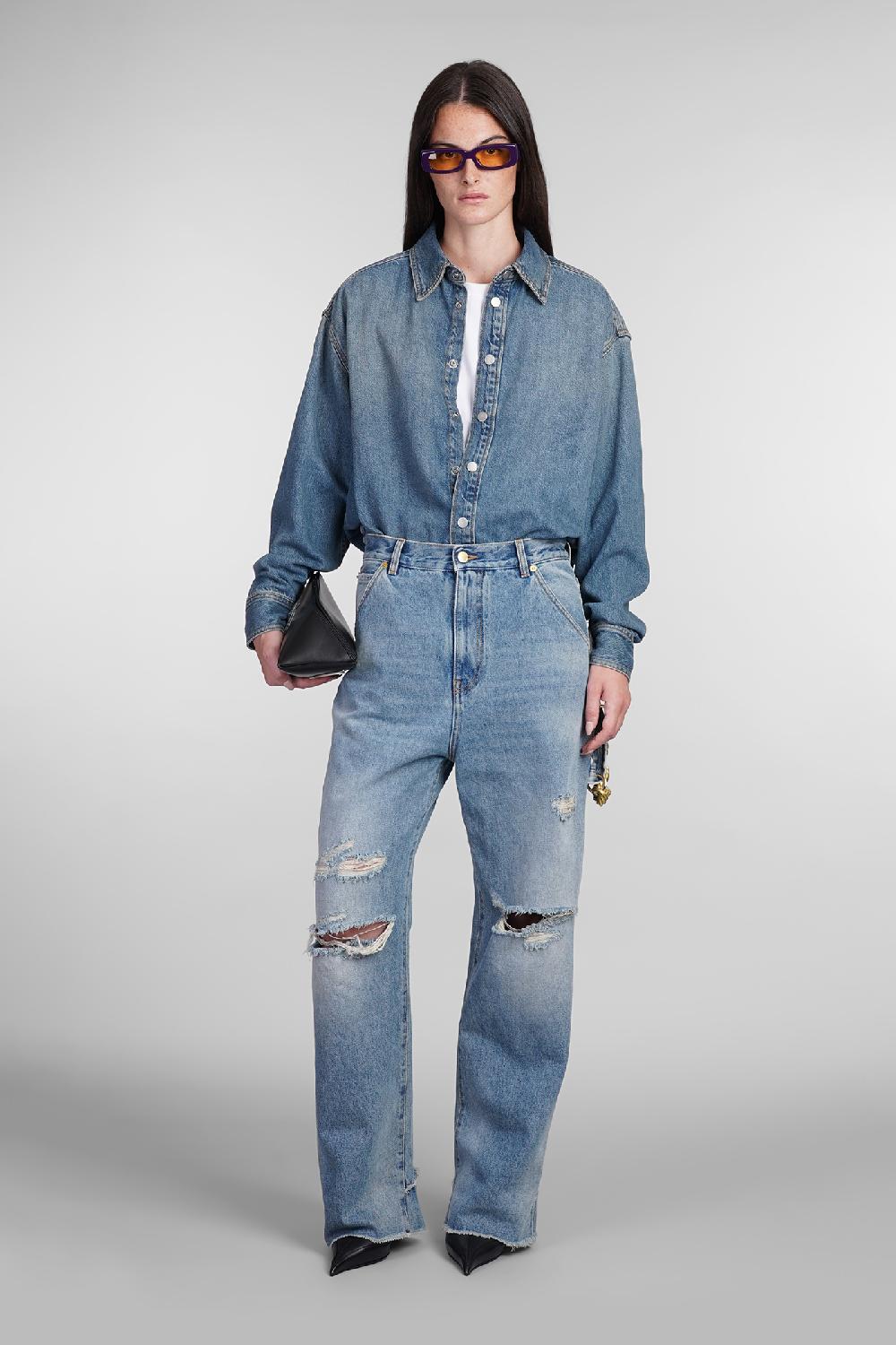 Deliberti DarkPark Jeans lisa in cotone blu cod. 404819 - Deliberti The Luxury Shopping Ultimo giorno