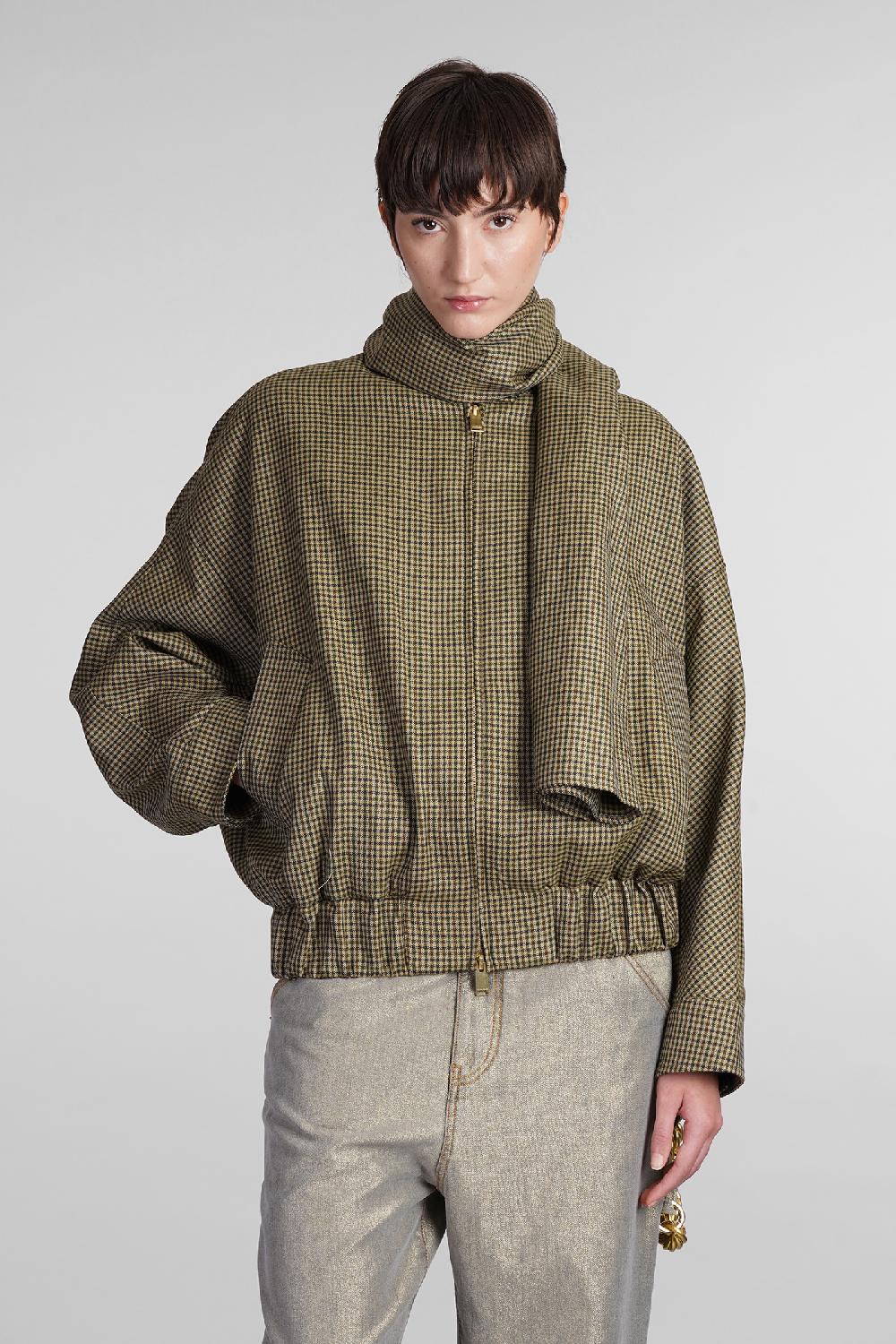 Deliberti DarkPark Bomber lee in lana verde cod. 408995 - Deliberti The Luxury Shopping Only for today