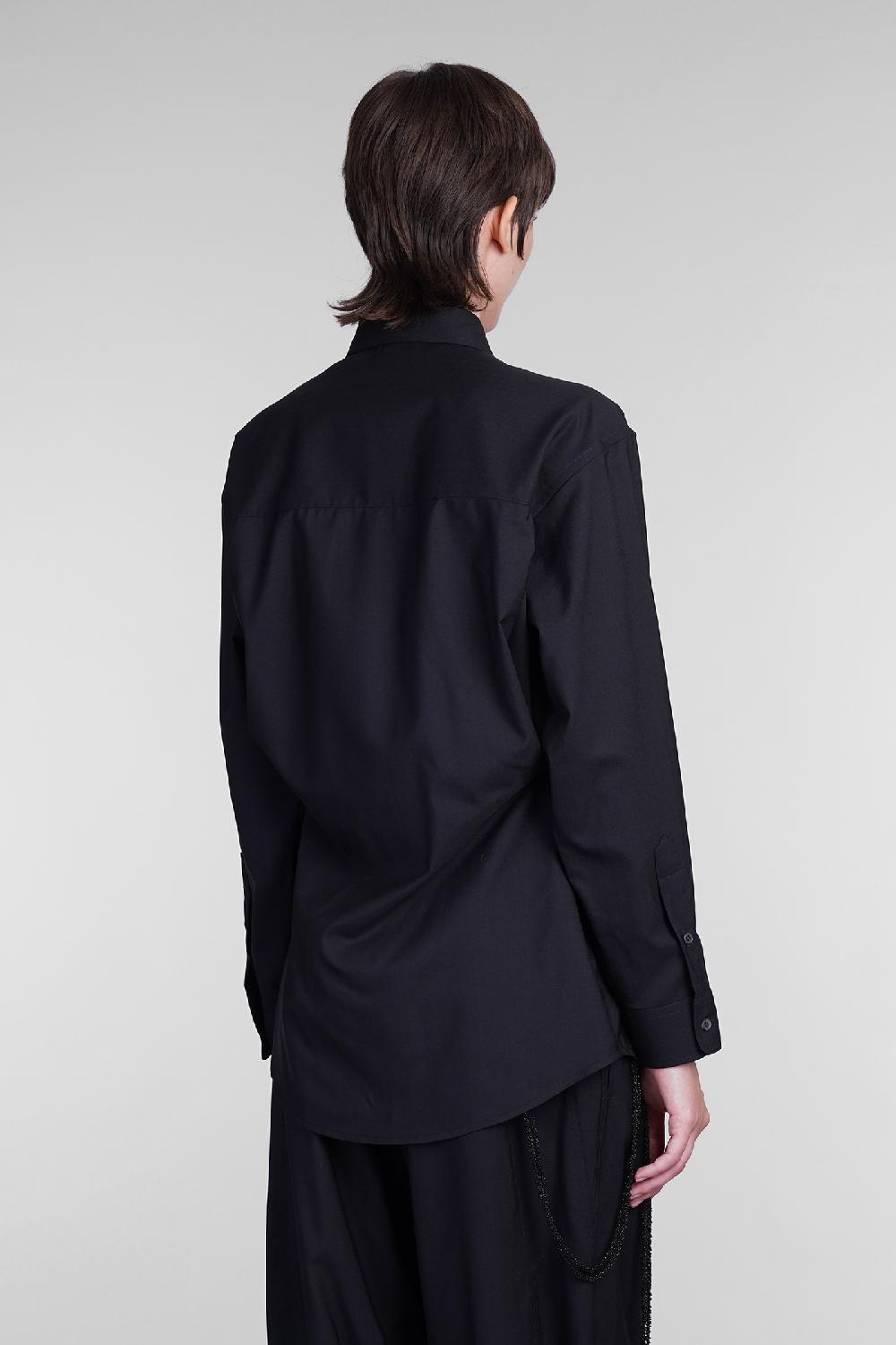 Deliberti DarkPark Camicia anne in lana nera cod. 406171 - Deliberti The Luxury Shopping Trasporto libero internazionale