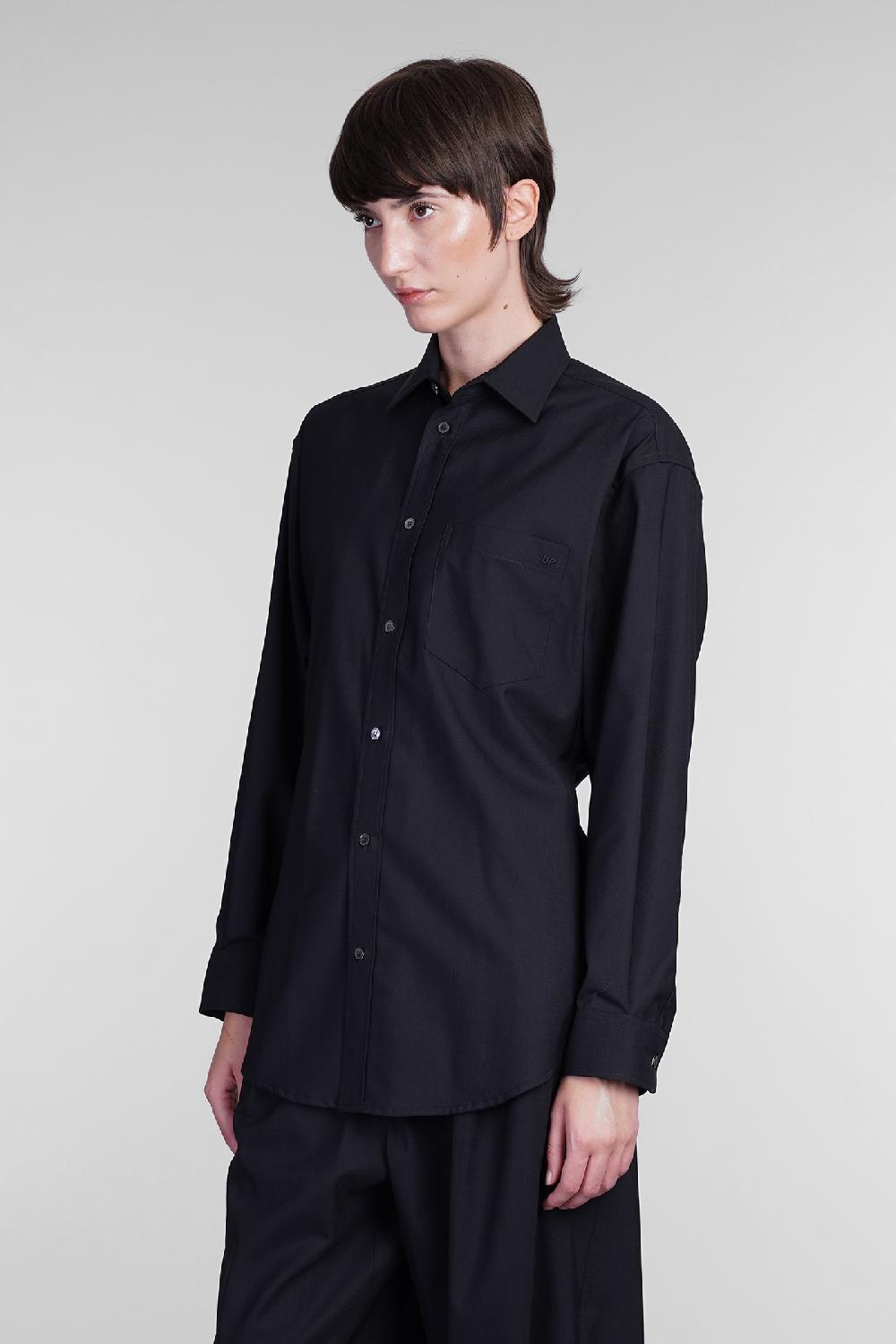 Deliberti DarkPark Camicia anne in lana nera cod. 406171 - Deliberti The Luxury Shopping Trasporto libero internazionale