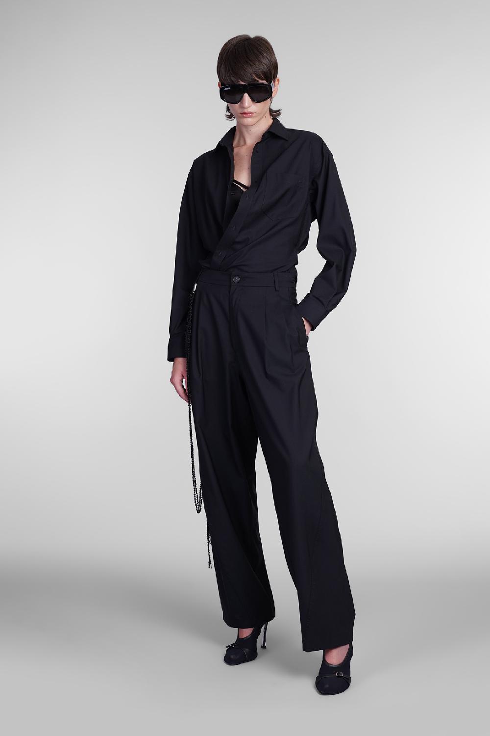 Deliberti DarkPark Pantalone phebe in lana nera cod. 406173 - Deliberti The Luxury Shopping Limitato a 3 giorni