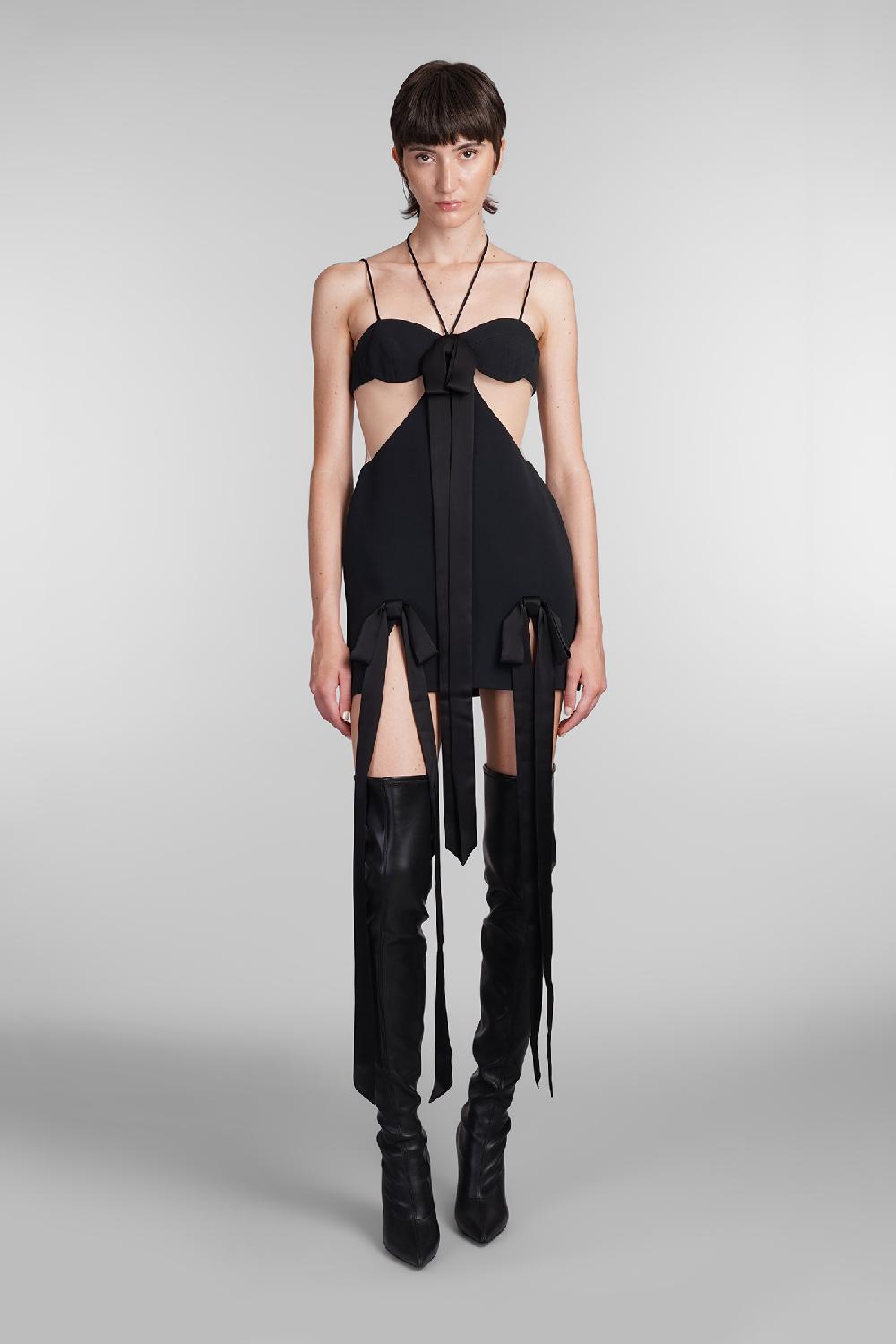 Deliberti David Koma Abito in viscosa nera cod. 405087 - Deliberti The Luxury Shopping