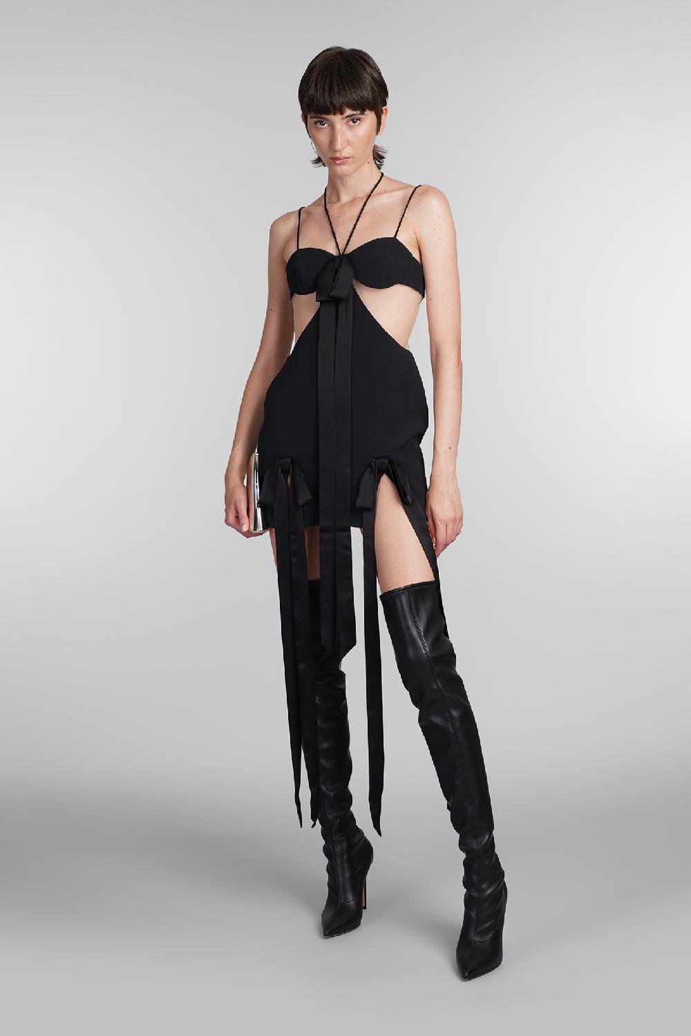 Deliberti David Koma Abito in viscosa nera cod. 405087 - Deliberti The Luxury Shopping Esporta salva