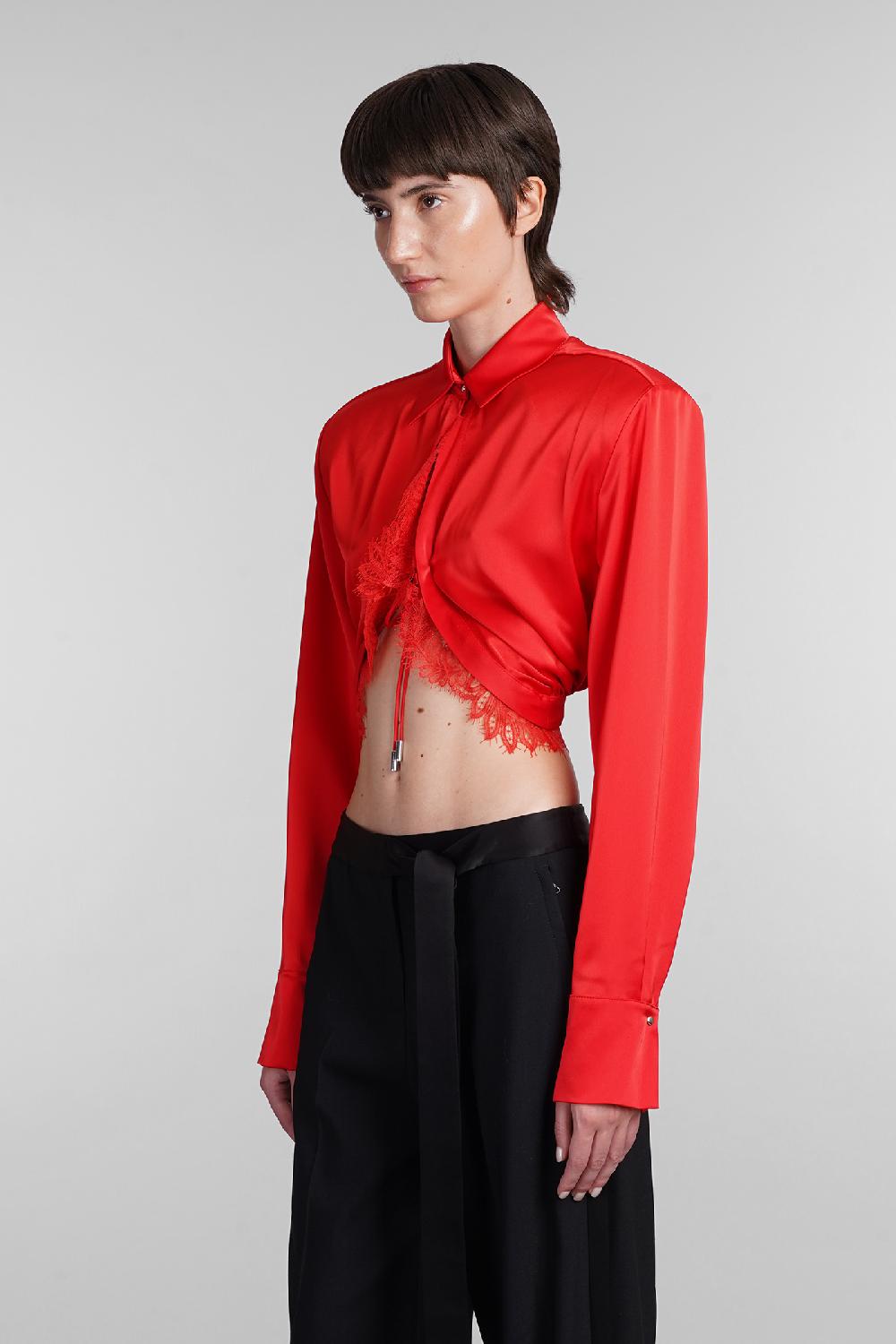 Deliberti David Koma Camicia in triacetato rosso cod. 405099 - Deliberti The Luxury Shopping Vendita