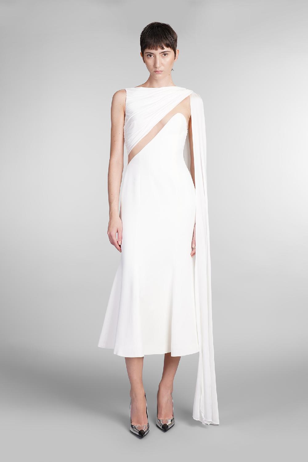 Deliberti David Koma Abito in viscosa bianca cod. 410020 - Deliberti The Luxury Shopping Fino Al -60%