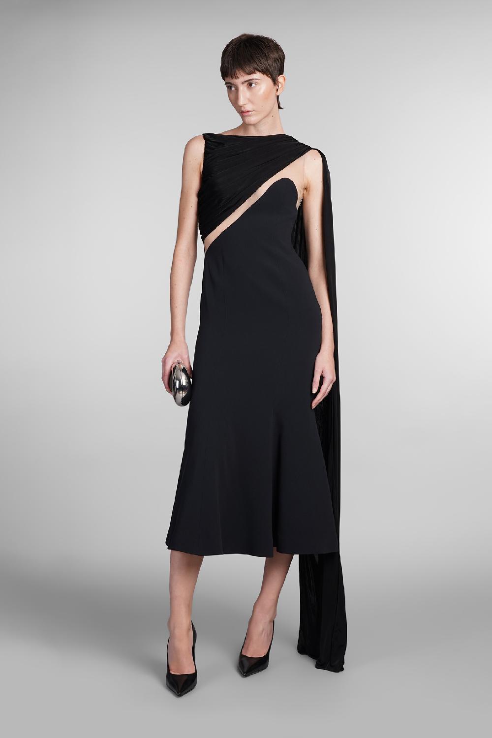 Deliberti David Koma Abito in viscosa nera cod. 410021 - Deliberti The Luxury Shopping Shopping Online