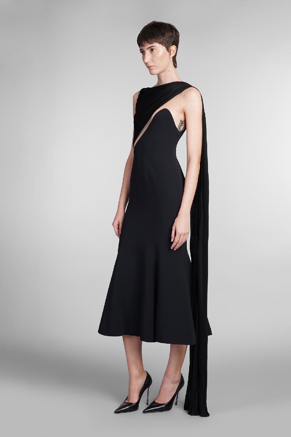 Deliberti David Koma Abito in viscosa nera cod. 410021 - Deliberti The Luxury Shopping Shopping Online