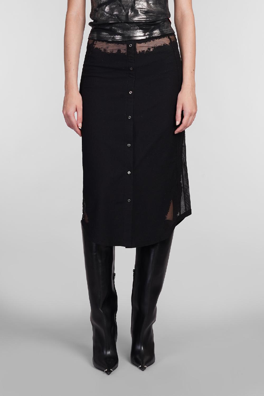 Deliberti Diesel Gonna o malva in cotone nero cod. 406545 - Deliberti The Luxury Shopping Online
