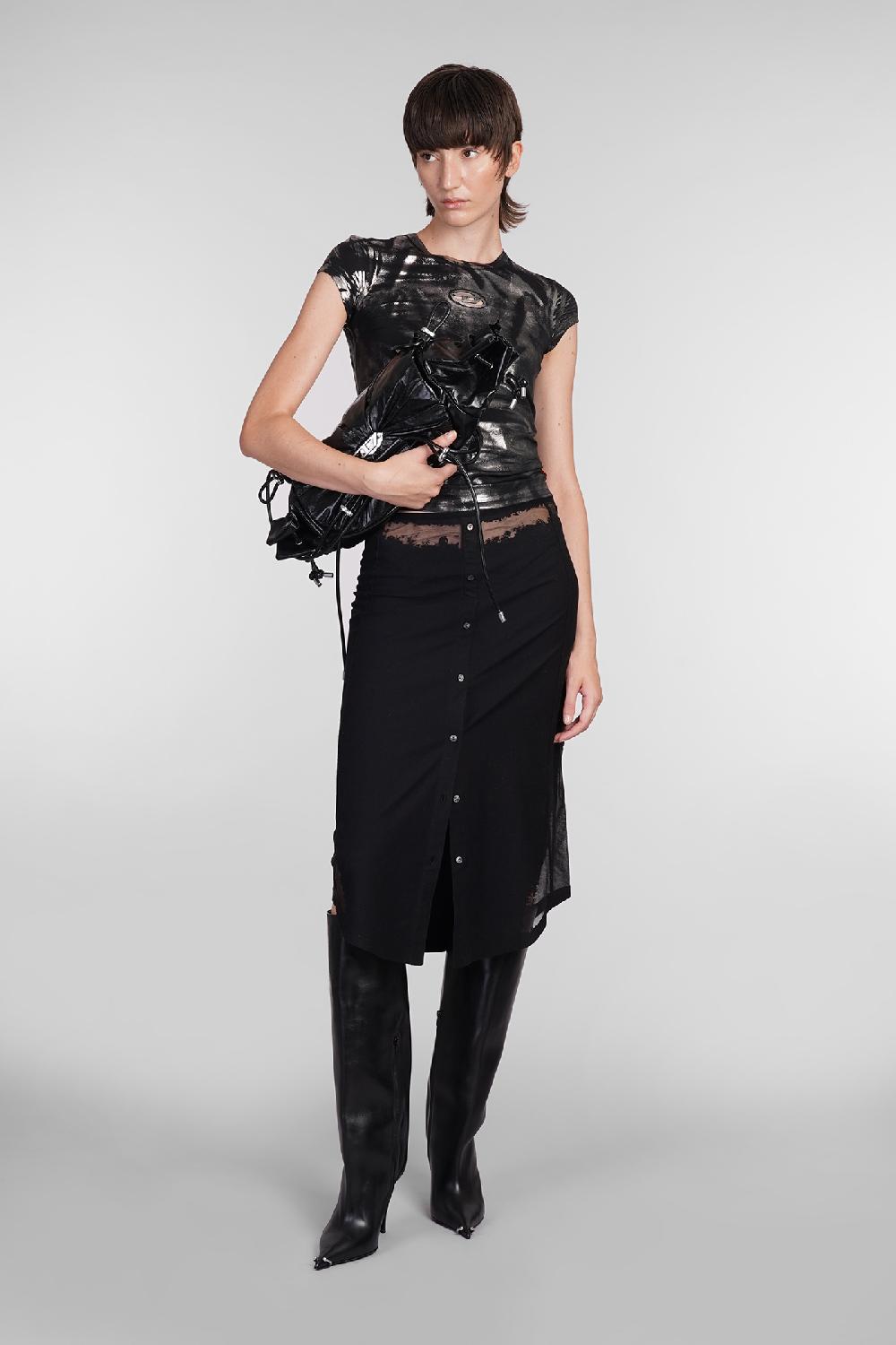 Deliberti Diesel Gonna o malva in cotone nero cod. 406545 - Deliberti The Luxury Shopping Online