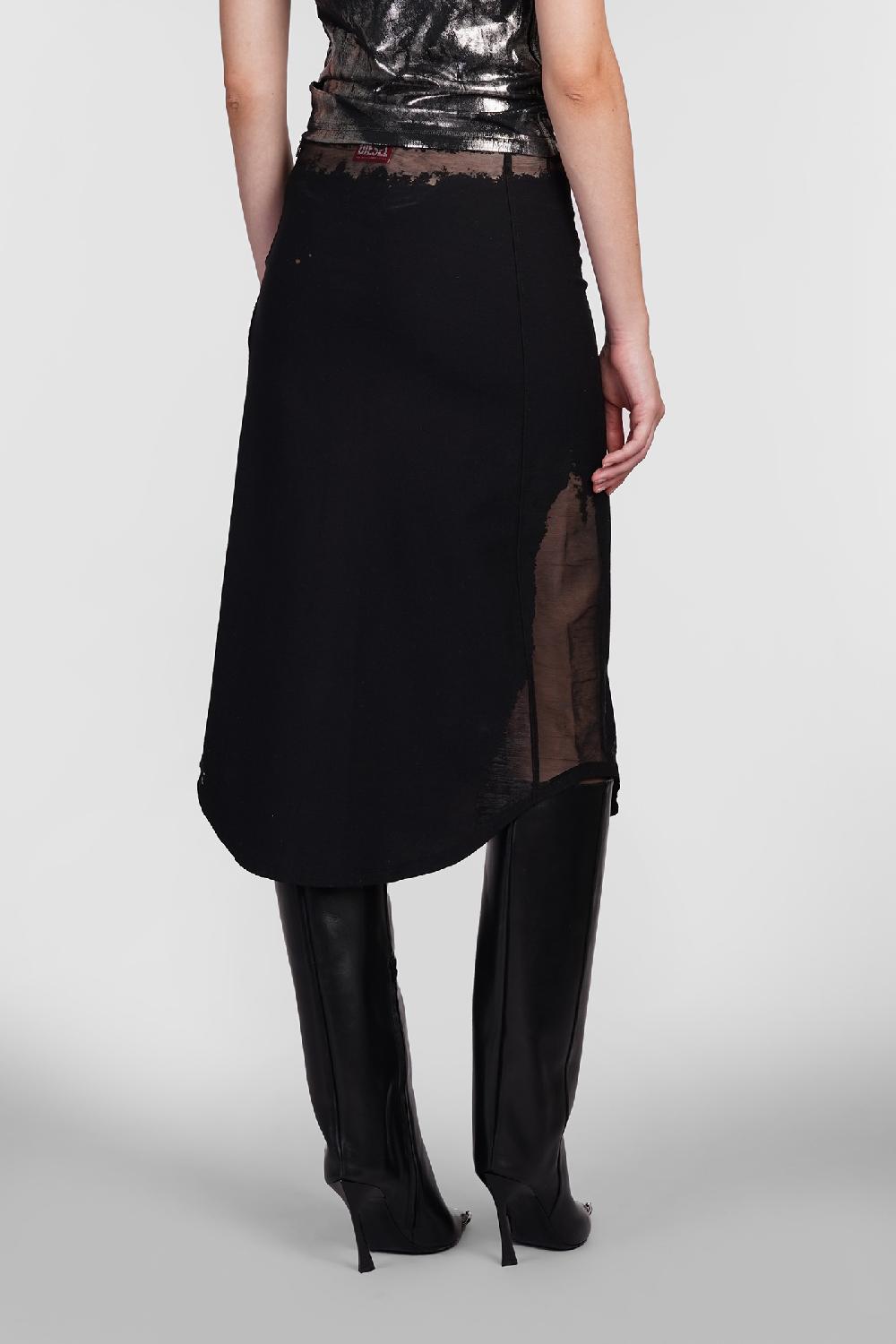 Deliberti Diesel Gonna o malva in cotone nero cod. 406545 - Deliberti The Luxury Shopping Online