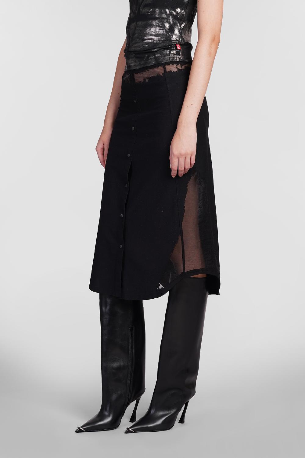 Deliberti Diesel Gonna o malva in cotone nero cod. 406545 - Deliberti The Luxury Shopping Online