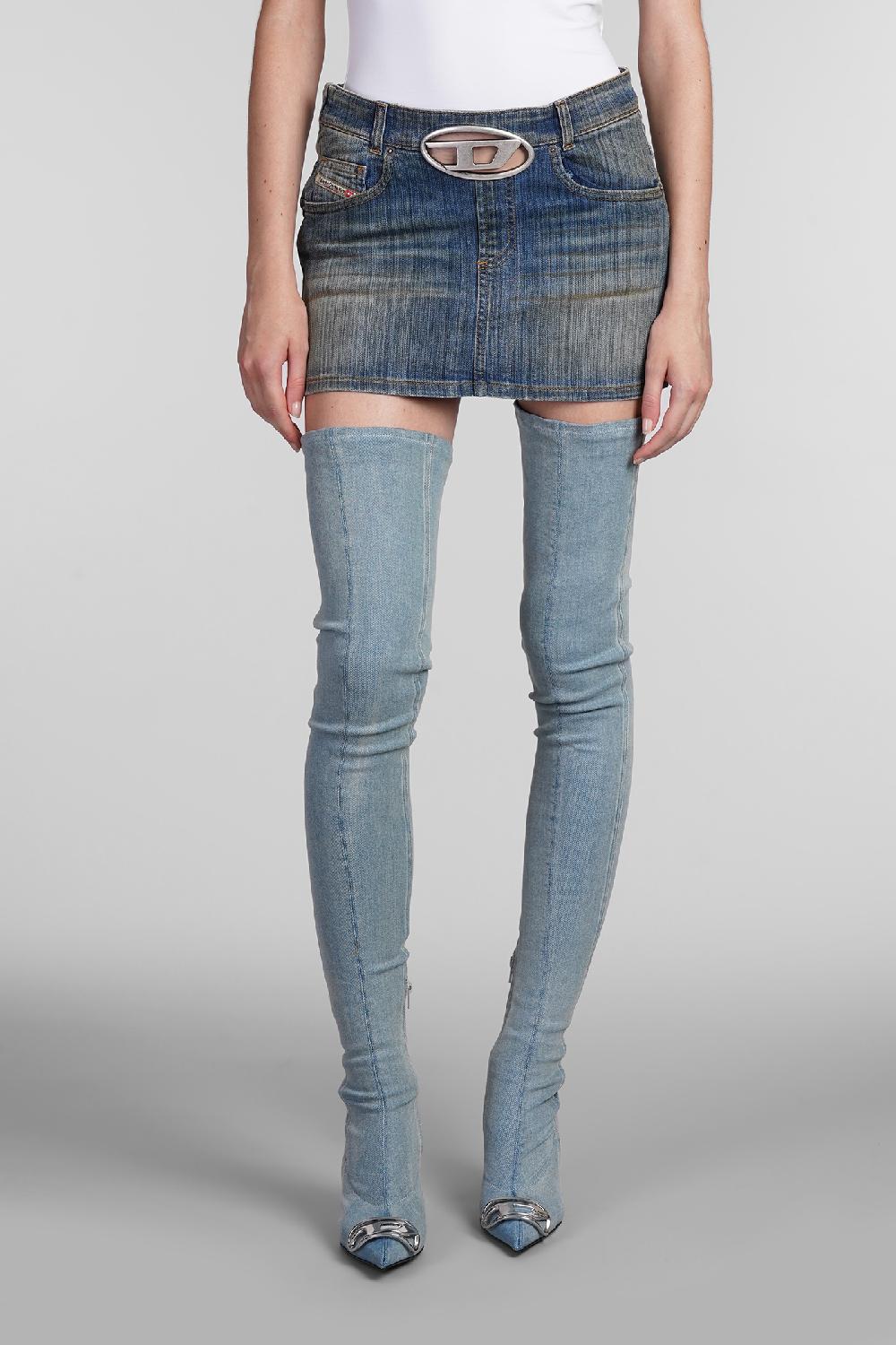 Deliberti Diesel Gonna de ron s2 in denim blu cod. 403950 - Deliberti The Luxury Shopping Negozio