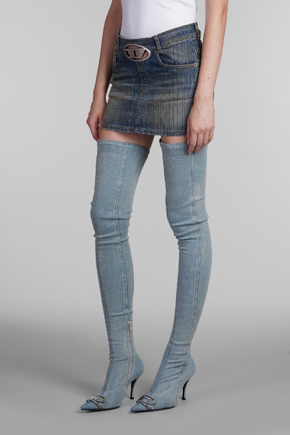 Deliberti Diesel Gonna de ron s2 in denim blu cod. 403950 - Deliberti The Luxury Shopping Negozio