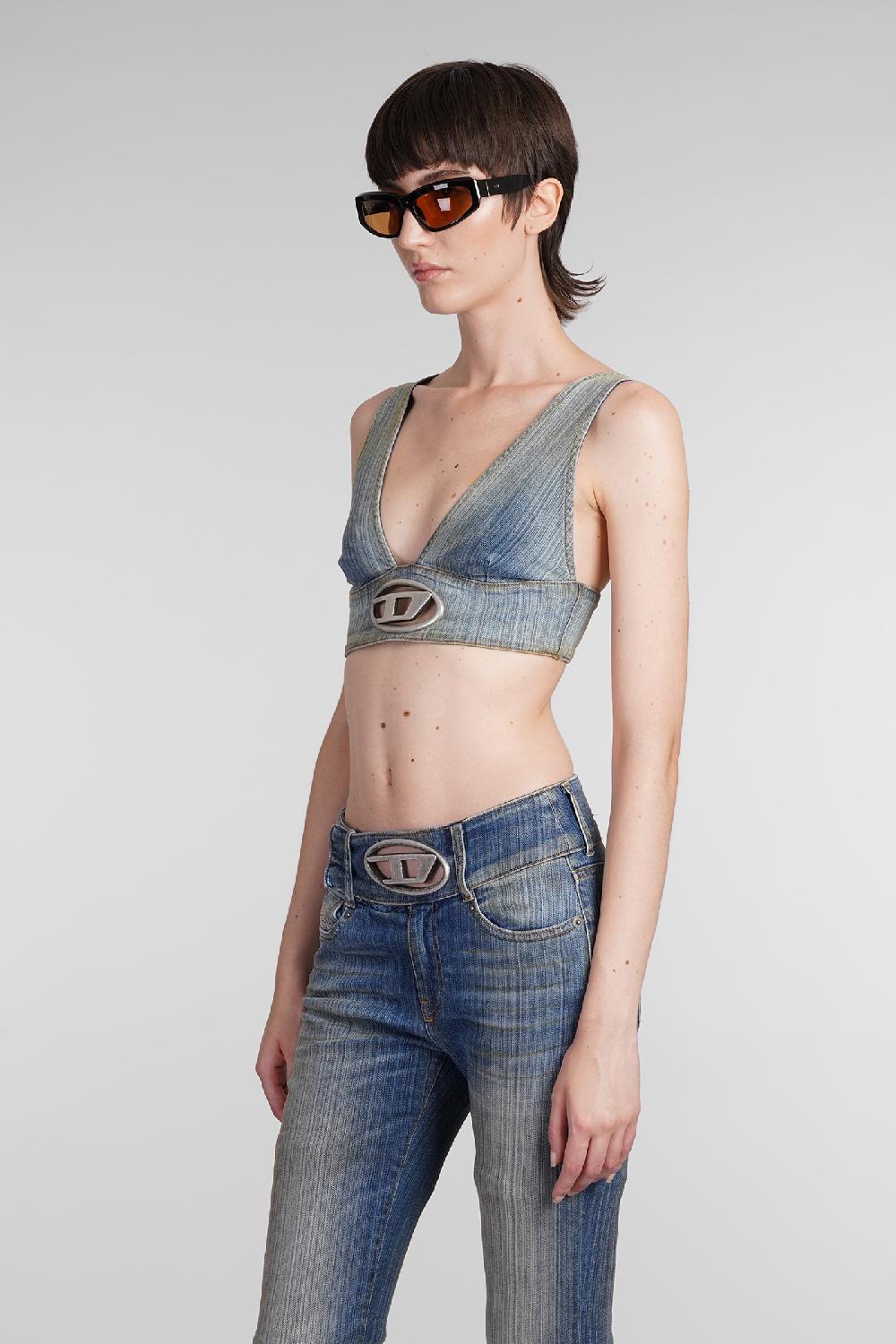 Deliberti Diesel Topwear de elly in denim blu cod. 403951 - Deliberti The Luxury Shopping In Saldo