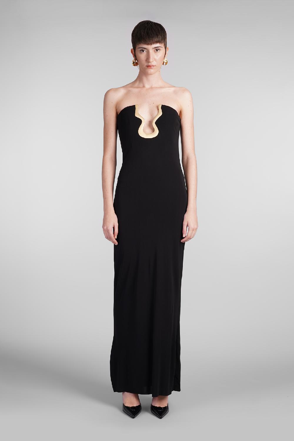 Deliberti Cult Gaia Abito abril in viscosa nera cod. 409538 - Deliberti The Luxury Shopping Offerta natalizia