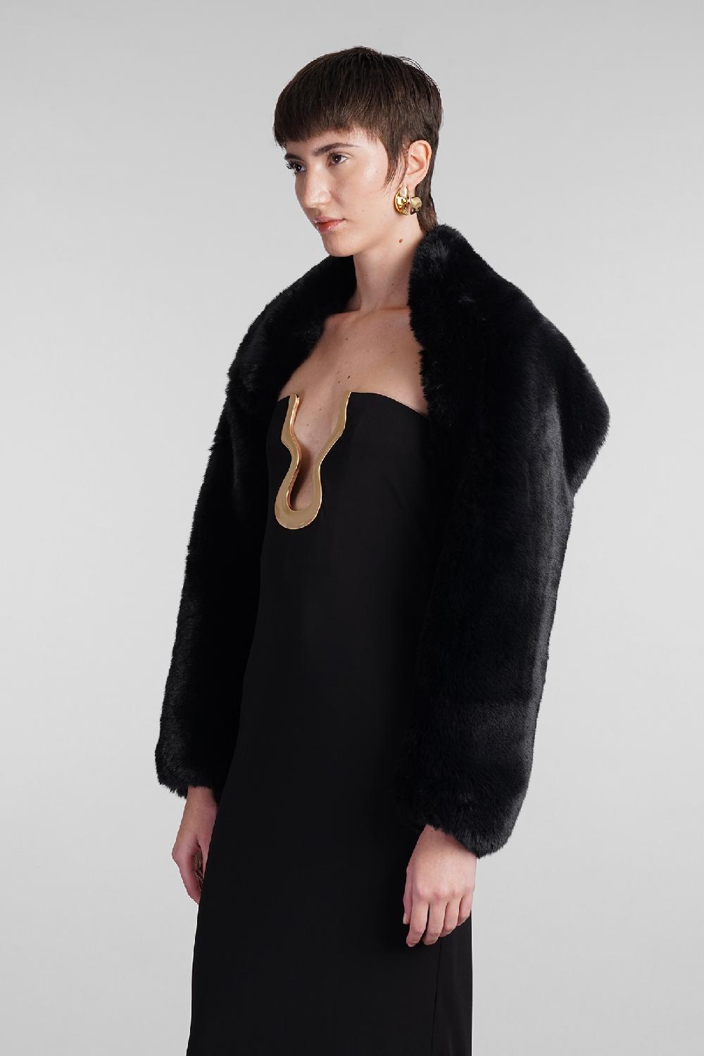 Deliberti Cult Gaia Pelliccia bentley in poliestere nero cod. 409540 - Deliberti The Luxury Shopping Offerta per la Festa della Mamma