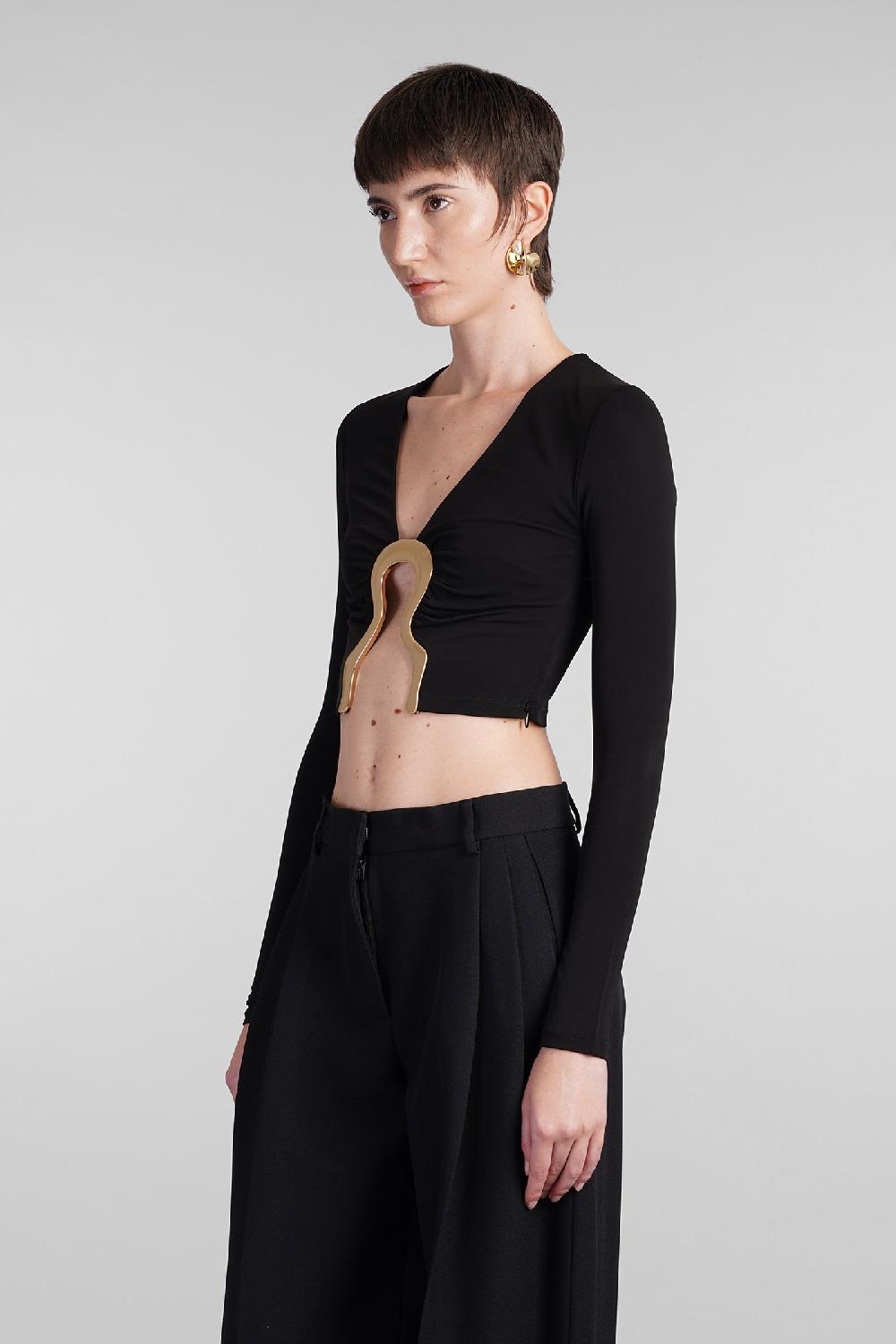 Deliberti Cult Gaia Topwear laia in viscosa nera cod. 409548 - Deliberti The Luxury Shopping Smaltimento dello stoccaggio