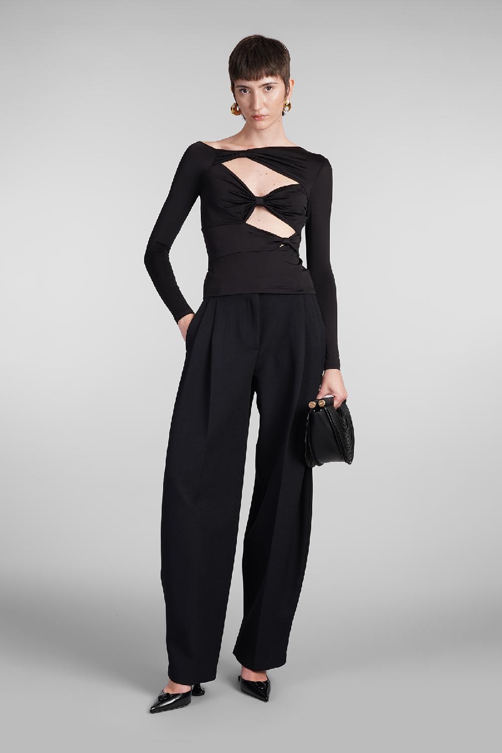 Deliberti Cult Gaia Topwear rosia in viscosa nera cod. 409549 - Deliberti The Luxury Shopping Vendita calda