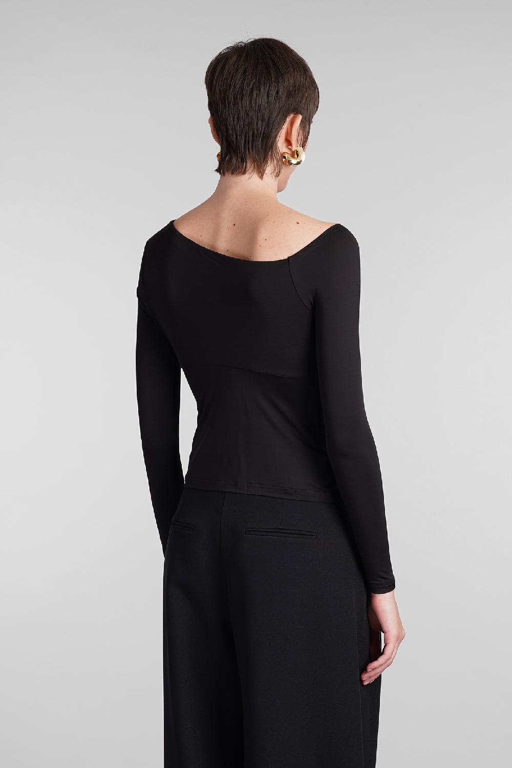 Deliberti Cult Gaia Topwear rosia in viscosa nera cod. 409549 - Deliberti The Luxury Shopping Vendita calda