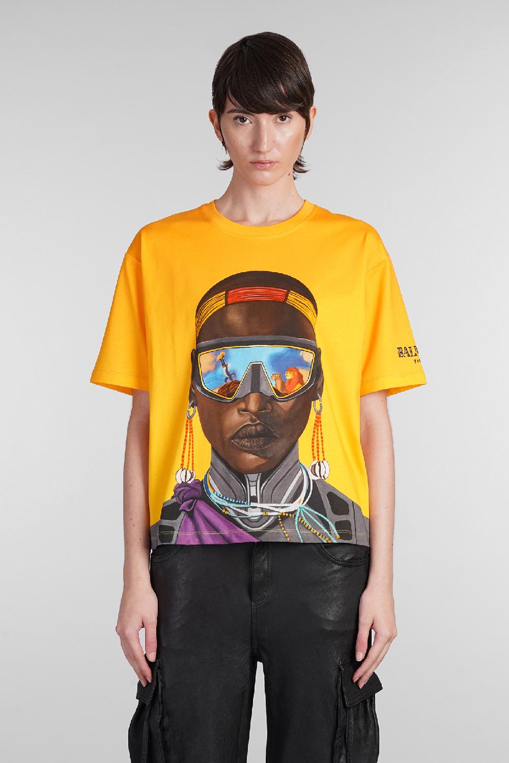 Deliberti Disney x Balmain T-shirt in cotone giallo cod. 403031 - Deliberti The Luxury Shopping Offerte esclusive