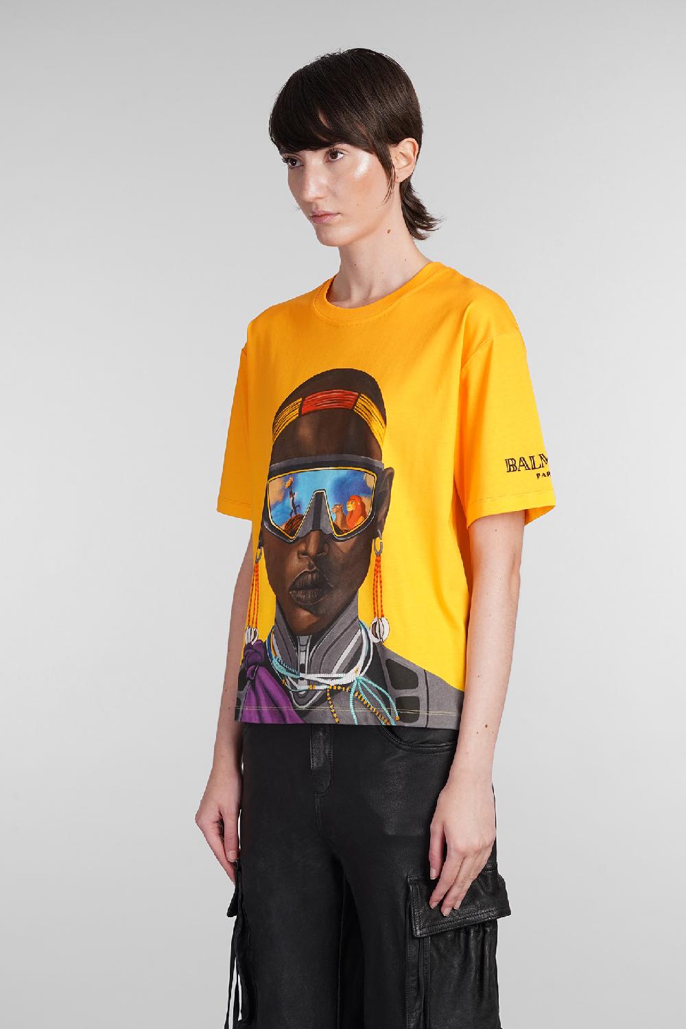 Deliberti Disney x Balmain T-shirt in cotone giallo cod. 403031 - Deliberti The Luxury Shopping Offerte esclusive