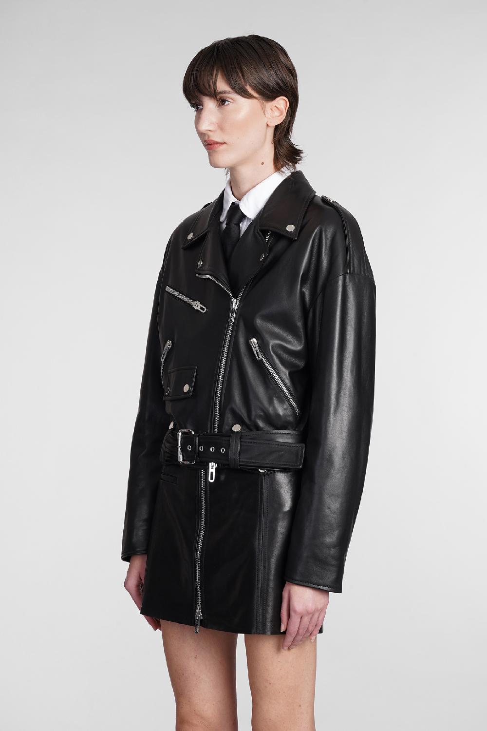 Deliberti Drome Giacca biker in pelle nera cod. 362176 - Deliberti The Luxury Shopping Lightning offer