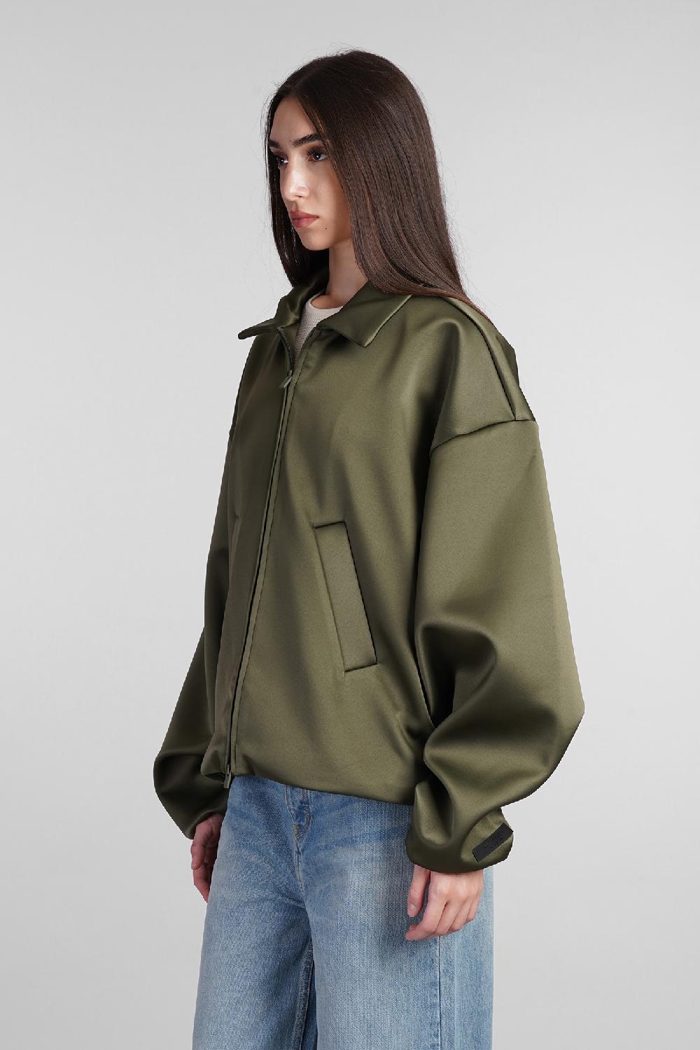 Deliberti Fear of God Essentials Bomber in poliestere verde cod. 408708 - Deliberti The Luxury Shopping Liquidazione