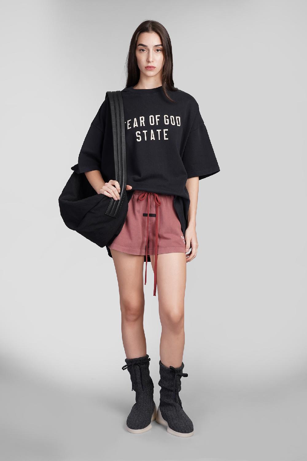 Deliberti Fear of God Essentials Shorts in cotone rosa cod. 409706 - Deliberti The Luxury Shopping Offerta settimanale