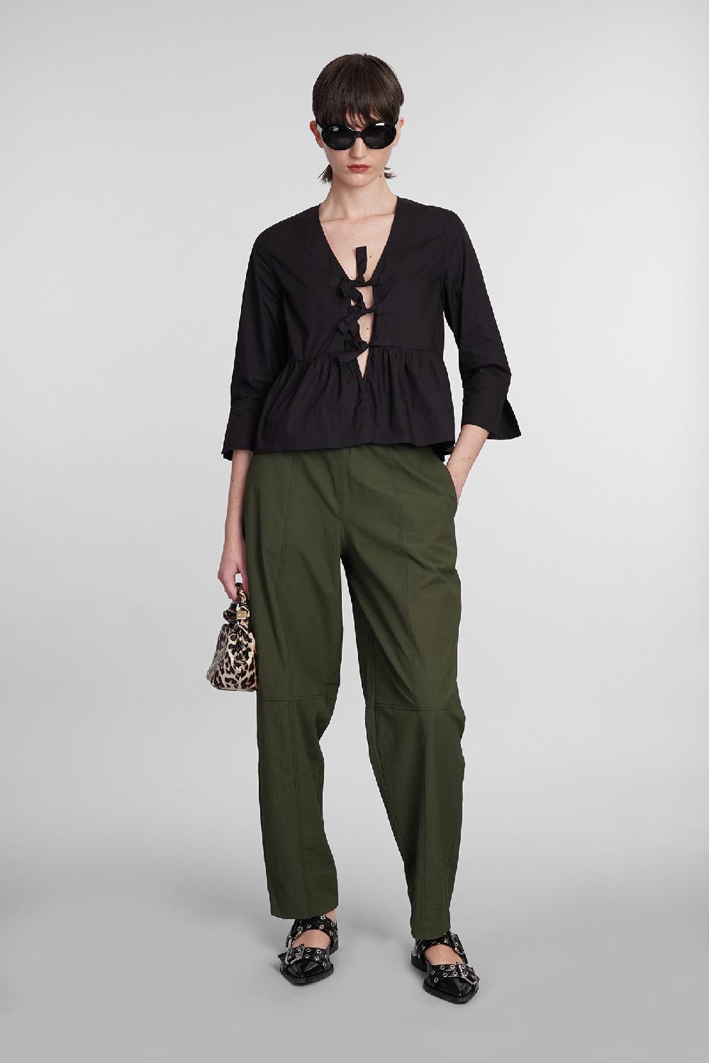Deliberti Ganni Pantalone in cotone verde cod. 397203 - Deliberti The Luxury Shopping Ultimi due giorni
