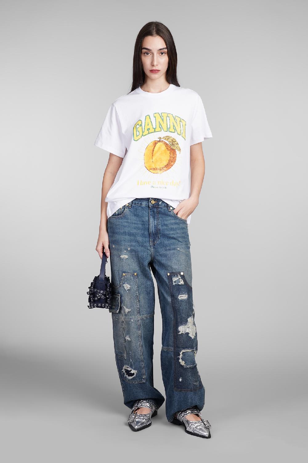 Deliberti Ganni T-shirt in cotone bianco cod. 409915 - Deliberti The Luxury Shopping Fino al 50% di sconto