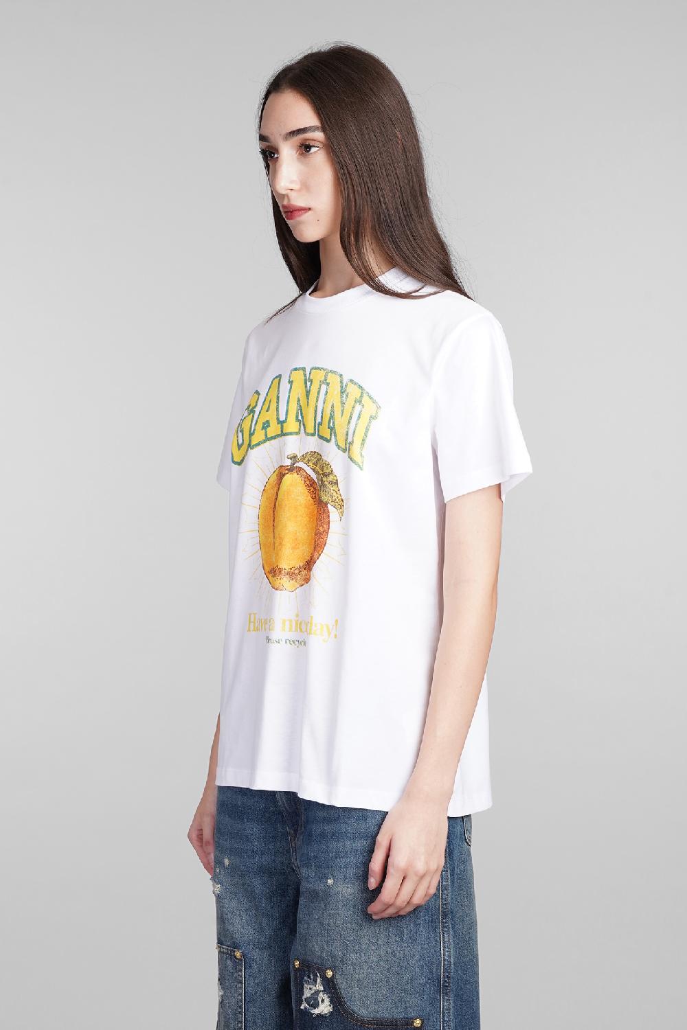 Deliberti Ganni T-shirt in cotone bianco cod. 409915 - Deliberti The Luxury Shopping Fino al 50% di sconto