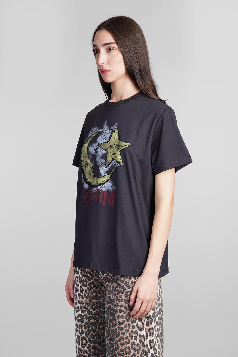 Deliberti Ganni T-shirt in cotone nero cod. 409916 - Deliberti The Luxury Shopping Fino al 60% di sconto