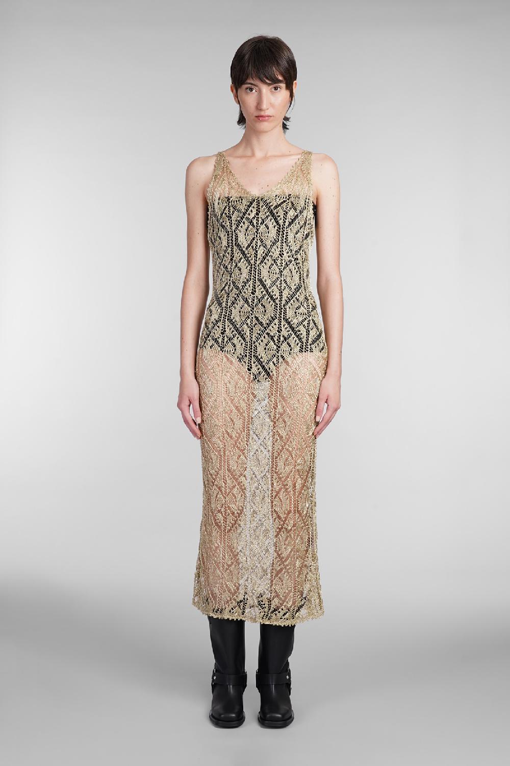 Deliberti Ganni Abito in viscosa oro cod. 403438 - Deliberti The Luxury Shopping Fino al 65% di sconto