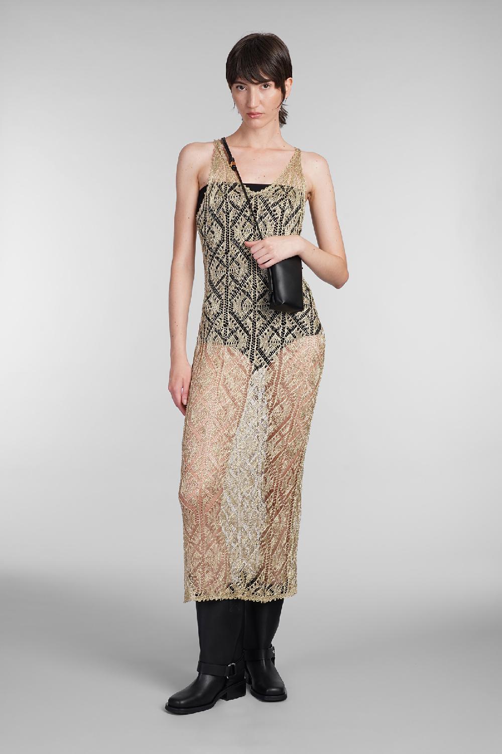 Deliberti Ganni Abito in viscosa oro cod. 403438 - Deliberti The Luxury Shopping Fino al 65% di sconto