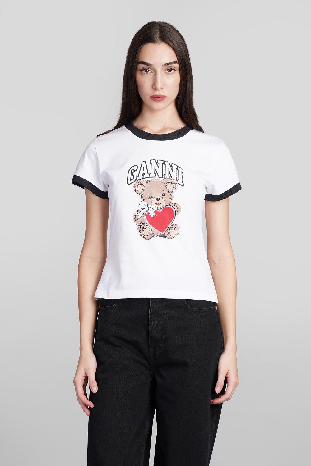 Deliberti Ganni T-shirt in cotone bianco cod. 409917 - Deliberti The Luxury Shopping Only for today