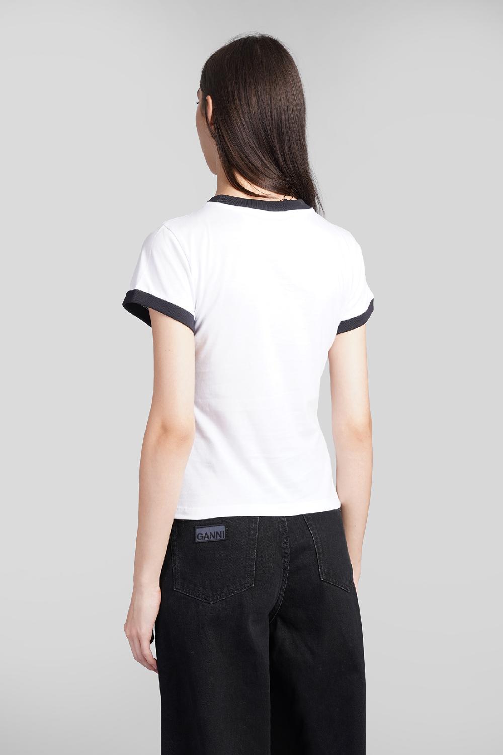 Deliberti Ganni T-shirt in cotone bianco cod. 409917 - Deliberti The Luxury Shopping Only for today