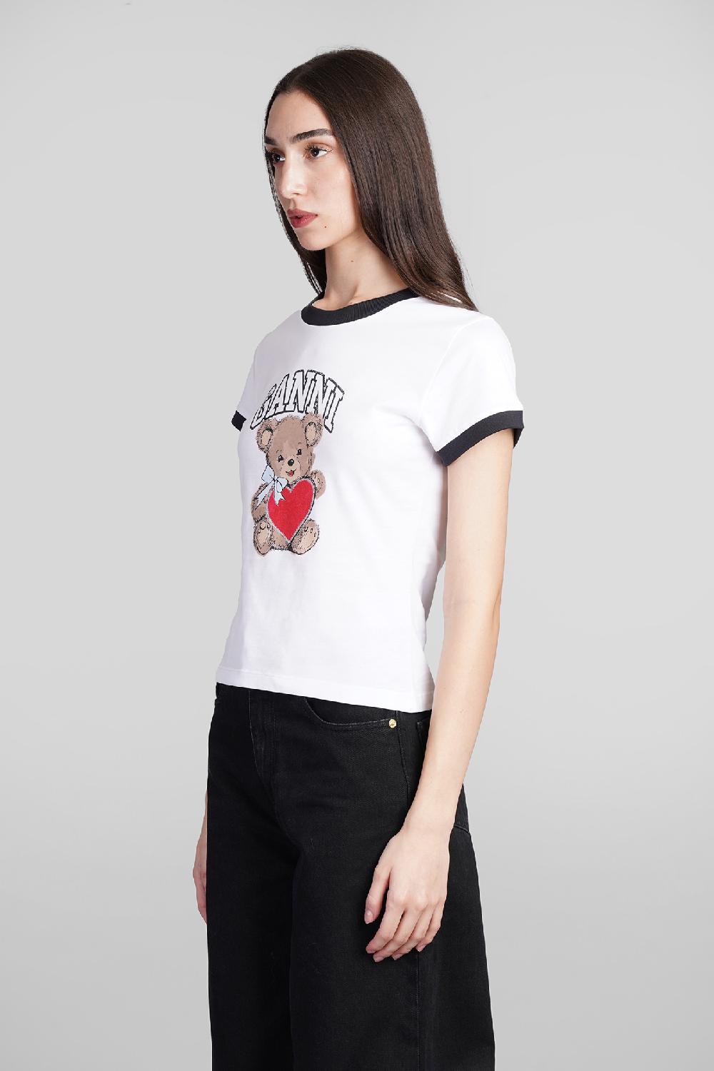 Deliberti Ganni T-shirt in cotone bianco cod. 409917 - Deliberti The Luxury Shopping Only for today