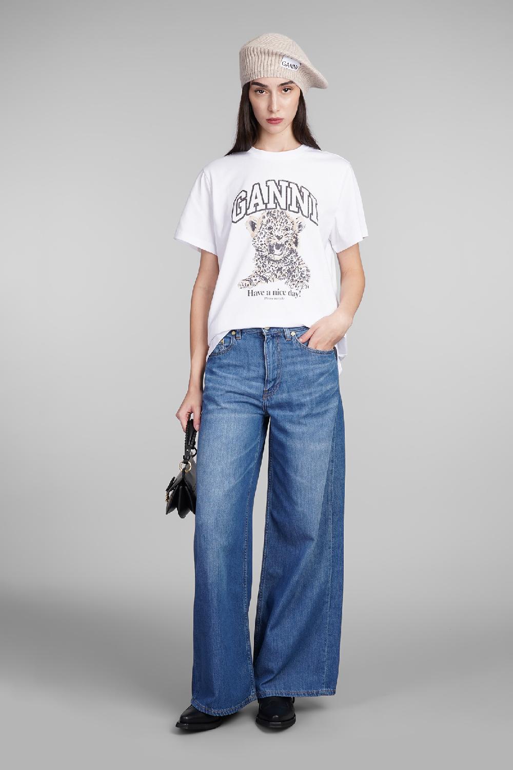 Deliberti Ganni T-shirt in cotone bianco cod. 409918 - Deliberti The Luxury Shopping Fino al 55% di sconto