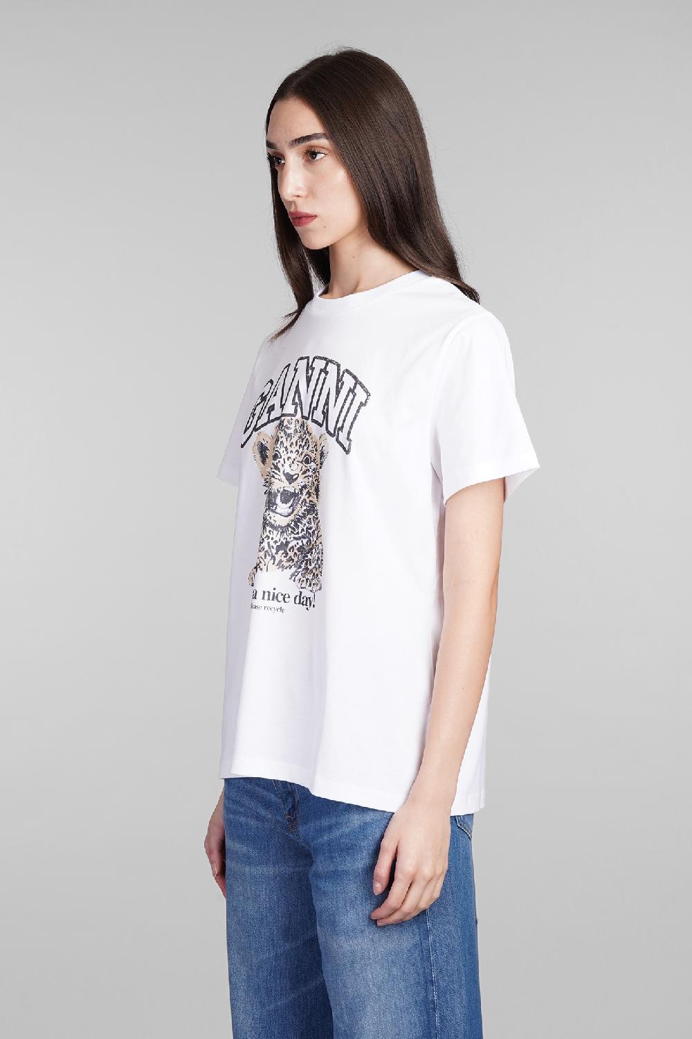 Deliberti Ganni T-shirt in cotone bianco cod. 409918 - Deliberti The Luxury Shopping Fino al 55% di sconto