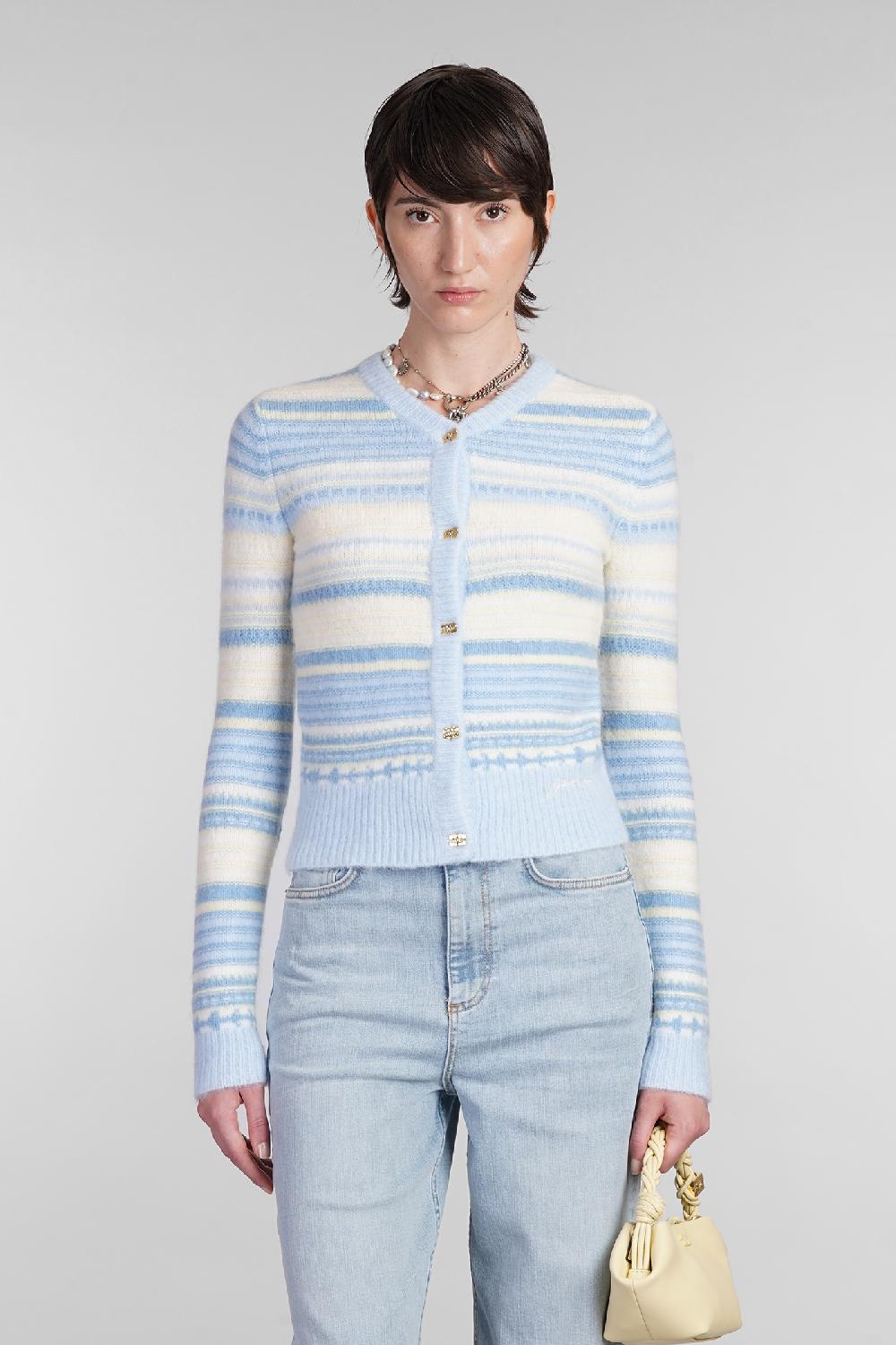 Deliberti Ganni Cardigan in lana celeste cod. 403441 - Deliberti The Luxury Shopping