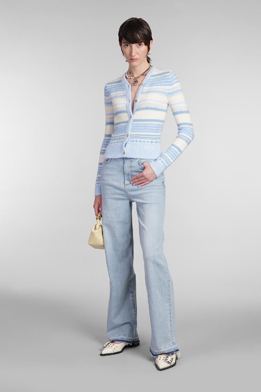 Deliberti Ganni Cardigan in lana celeste cod. 403441 - Deliberti The Luxury Shopping 50% di sconto con spedizione gratuita
