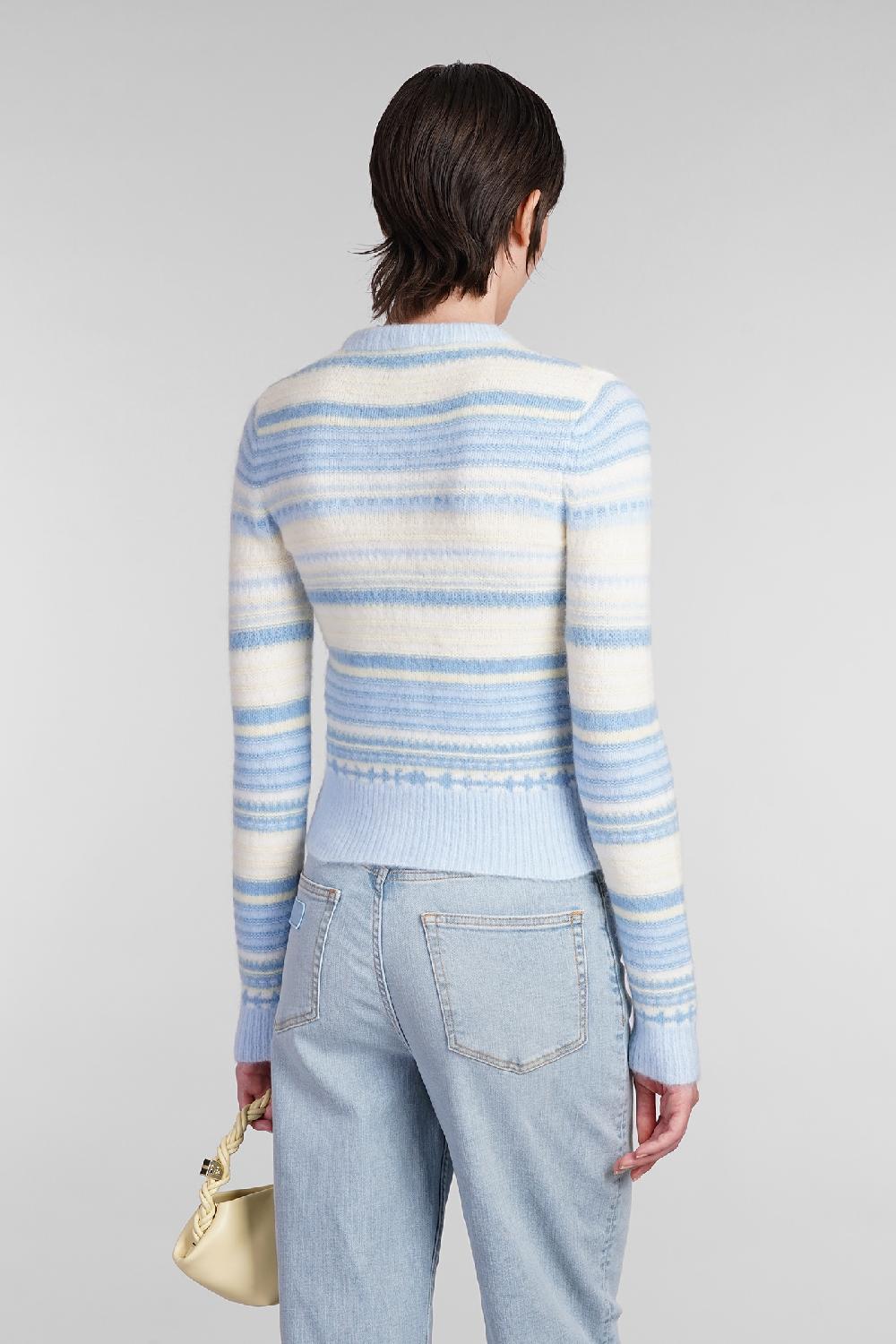 Deliberti Ganni Cardigan in lana celeste cod. 403441 - Deliberti The Luxury Shopping 50% di sconto con spedizione gratuita