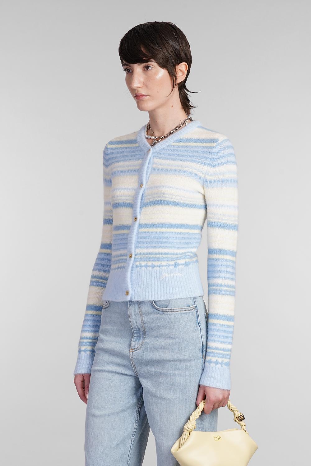 Deliberti Ganni Cardigan in lana celeste cod. 403441 - Deliberti The Luxury Shopping 50% di sconto con spedizione gratuita